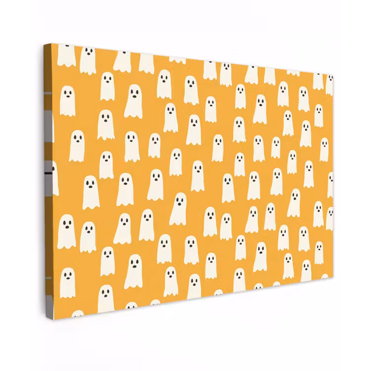 Halloween - Spookjes - Oker canvas 2cm klein 34 -z3d