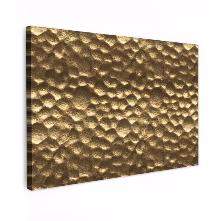 Gehamerd - Reliëf - Textuur - Bronsgoud canvas 2cm klein 34 -z3d
