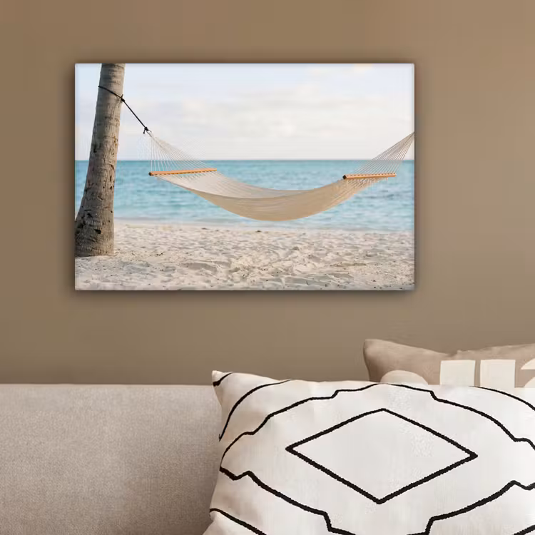 Hangmat - Strand - Wit canvas 2cm klein -sfeer3