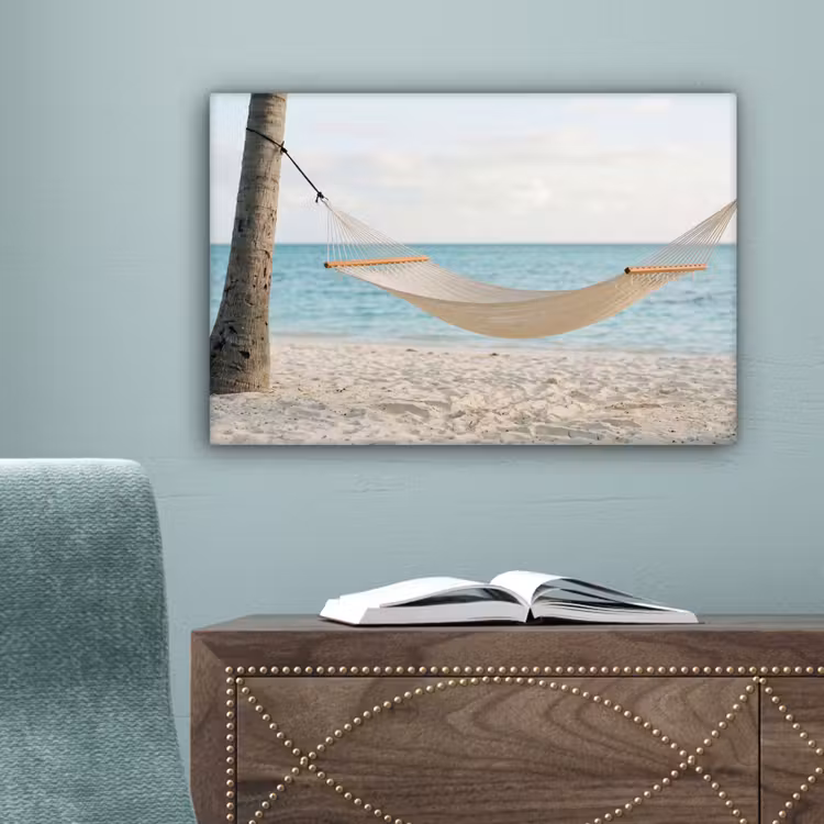 Hangmat - Strand - Wit canvas 2cm klein -sfeer4