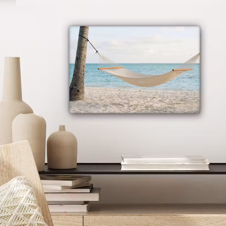 Hangmat - Strand - Wit canvas 2cm klein -sfeer6