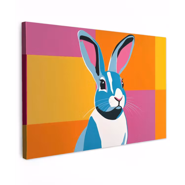 Haas - Kleurvakken - Oren - Roze canvas 2cm klein -z3d