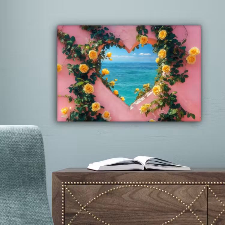 Hart - Zee - Muur canvas 2cm klein -sfeer4