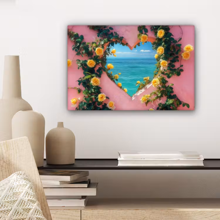 Hart - Zee - Muur canvas 2cm klein -sfeer6