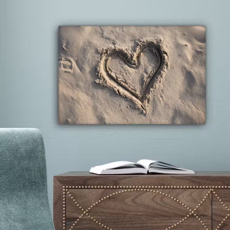 Hartvorm - Getekend - Beige - Zand canvas 2cm klein -sfeer4