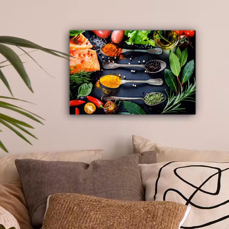 Kruiden - Lepels - Keuken - Specerijen canvas 2cm klein -sfeer1