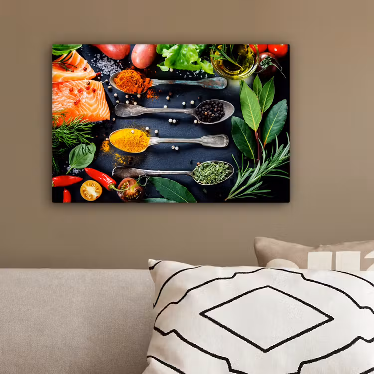 Kruiden - Lepels - Keuken - Specerijen canvas 2cm klein -sfeer3