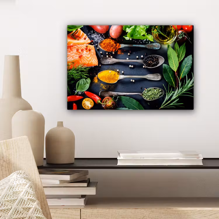 Kruiden - Lepels - Keuken - Specerijen canvas 2cm klein -sfeer6