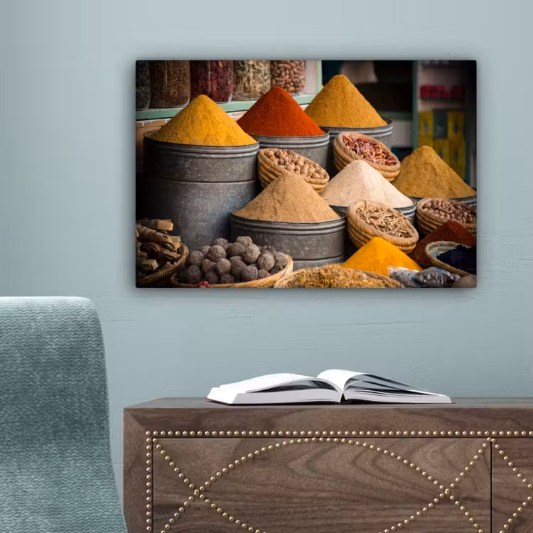 Kruiden - Ton - Specerijen - Geel - Bruin canvas 2cm klein -sfeer4