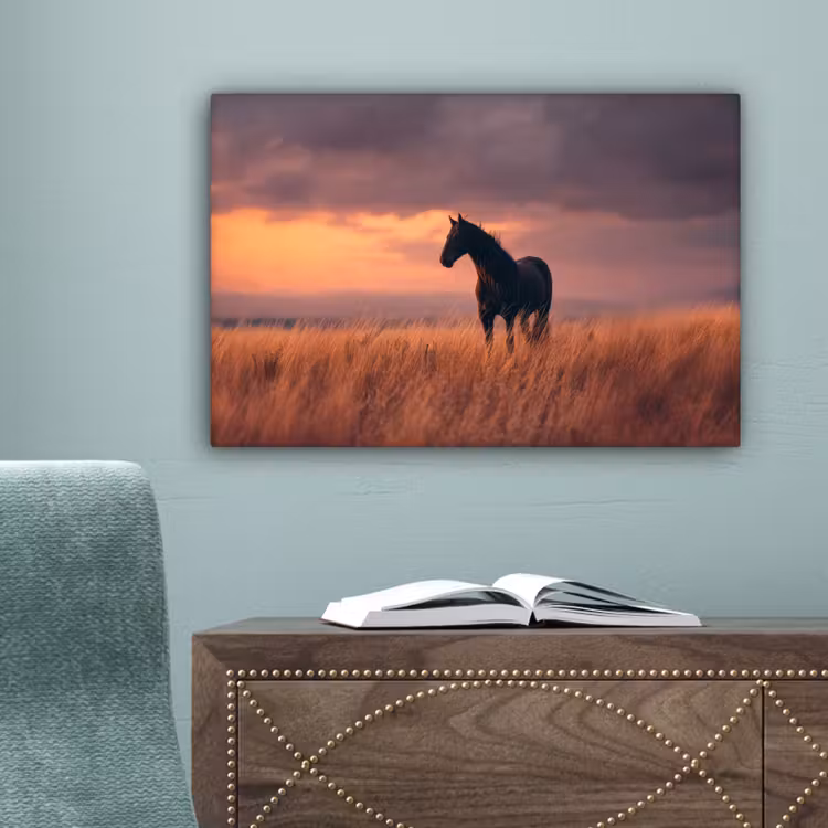 Paard - Wolken - Open veld canvas 2cm klein -sfeer4