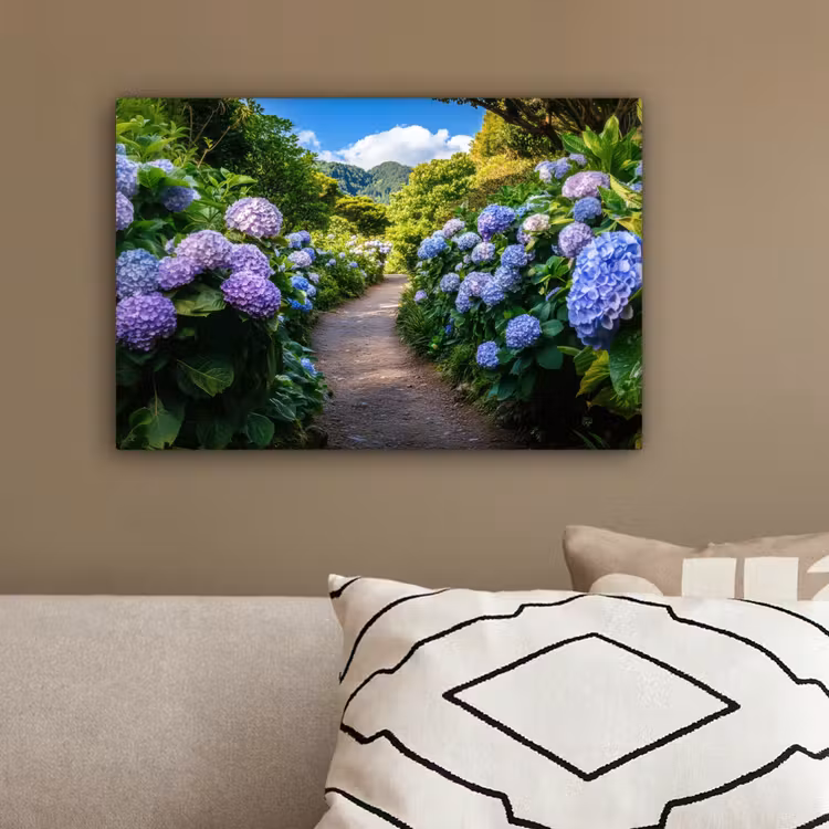 Hortsensia - Pad - Bloemen canvas 2cm klein -sfeer3