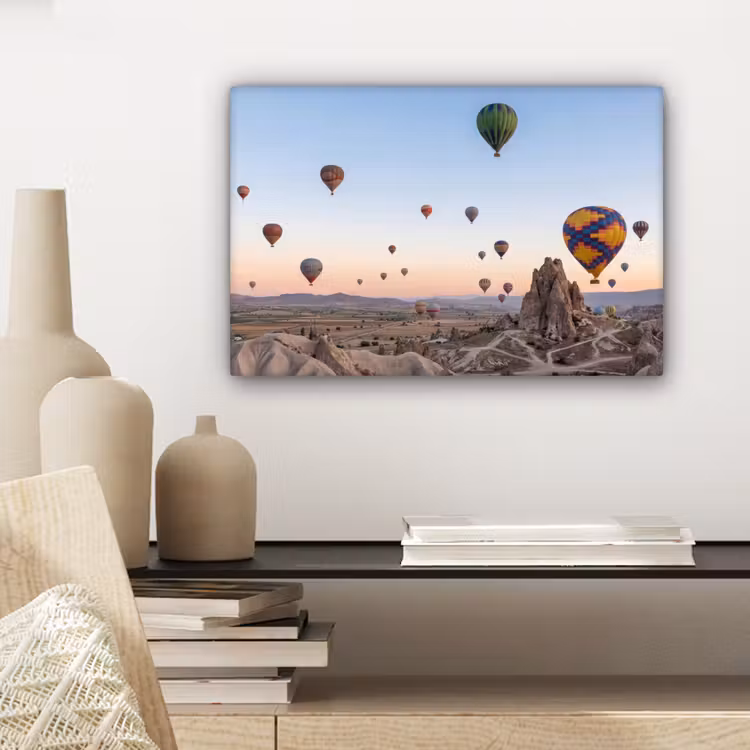 Luchtballonnen - Rotsen - Zonsopgang canvas 2cm klein -sfeer6