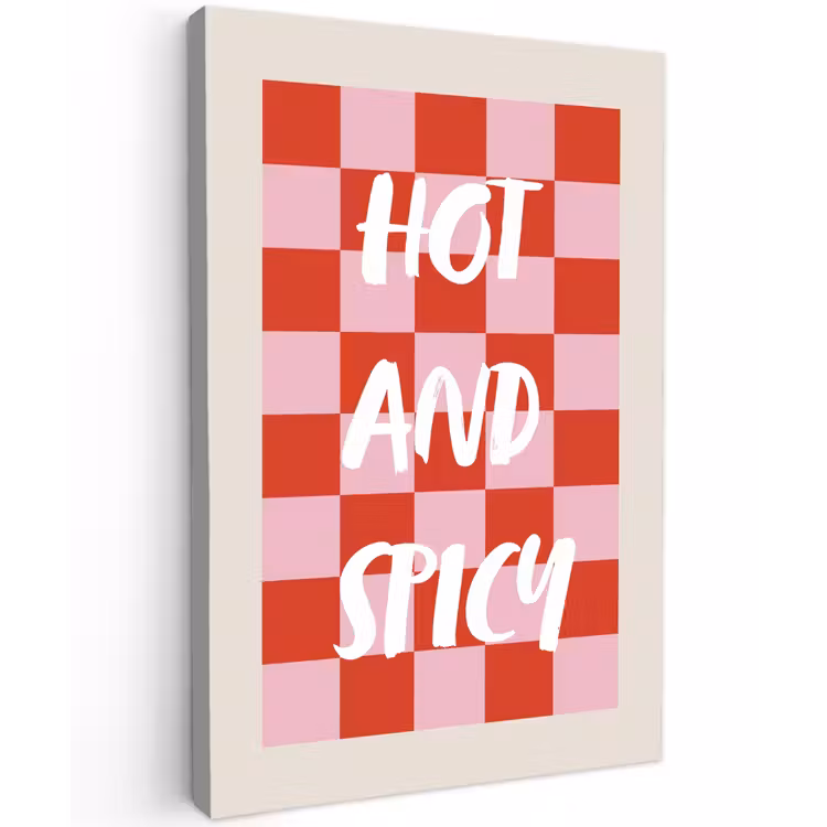 Hot - Spicy - Geruit - Rood canvas 2cm klein -z3d