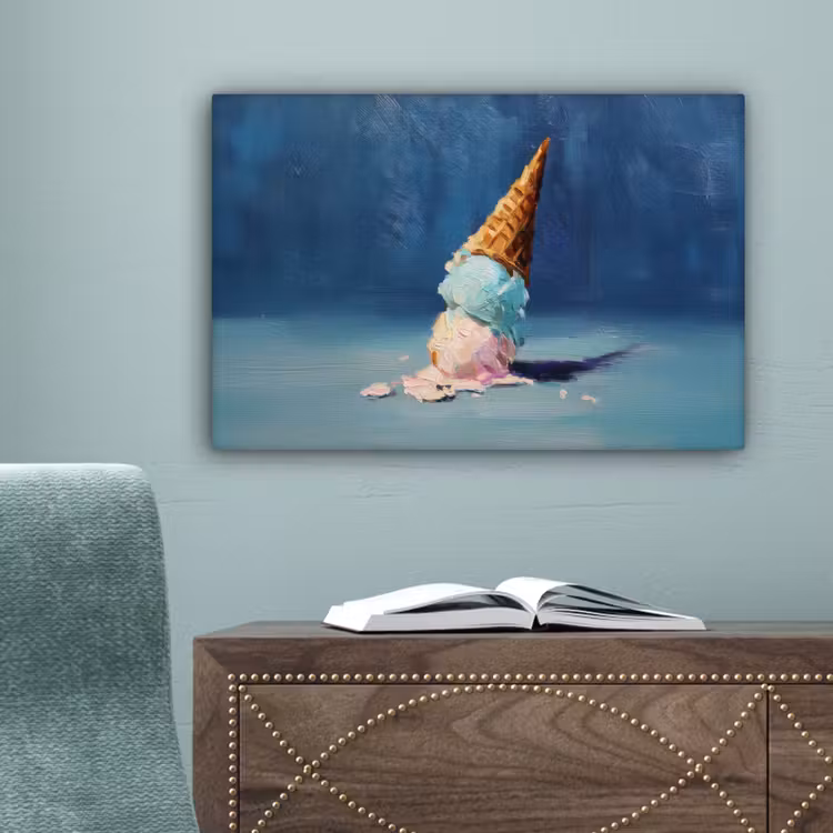 Ijshoorn - Bolletjes - Smelt - Roze canvas 2cm klein -sfeer4