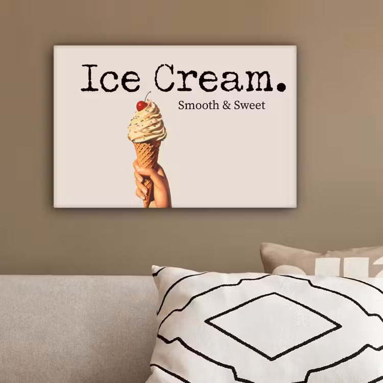 Ice cream - Softijs - Kleurrijk - Kers canvas 2cm klein -sfeer3
