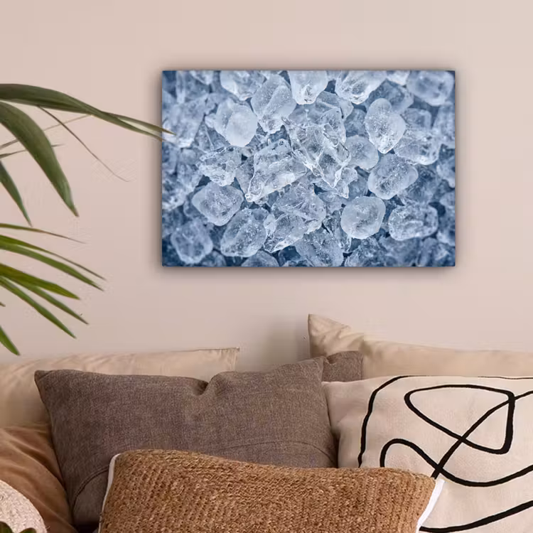 Ijsblokjes - Water - Blauw canvas 2cm klein -sfeer1