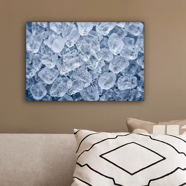 Ijsblokjes - Water - Blauw canvas 2cm klein -sfeer3