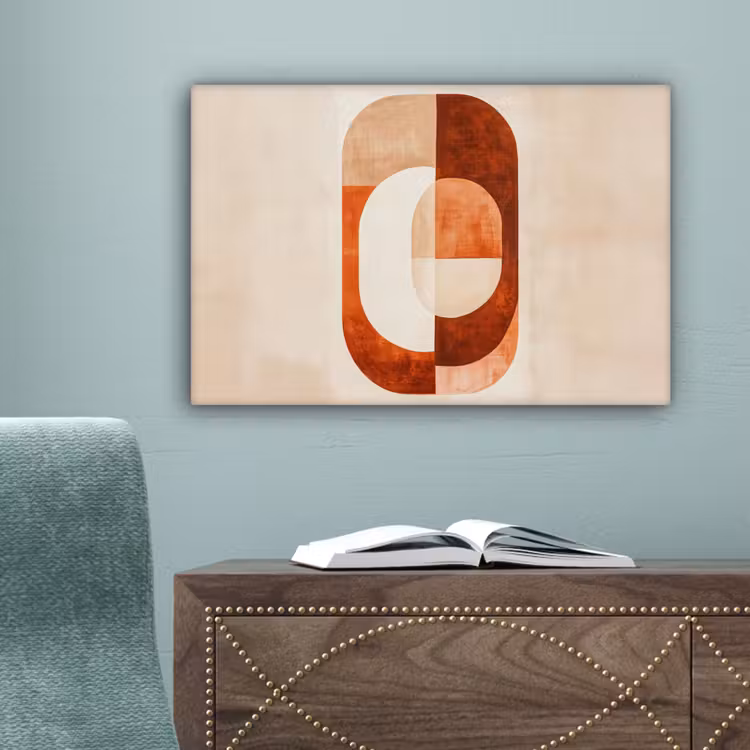 Illustratie - Abstract - Vormen - Rood canvas 2cm klein -sfeer4