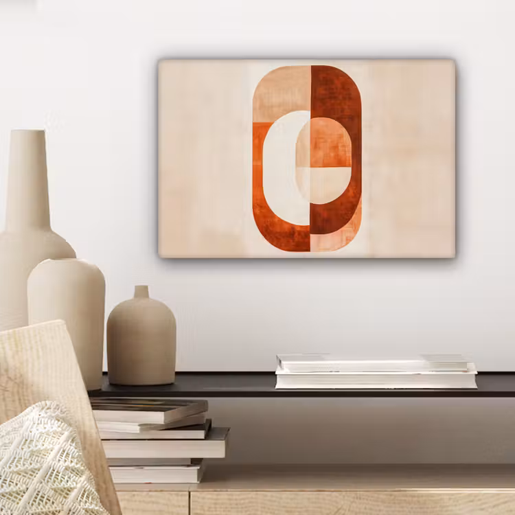 Illustratie - Abstract - Vormen - Rood canvas 2cm klein -sfeer6