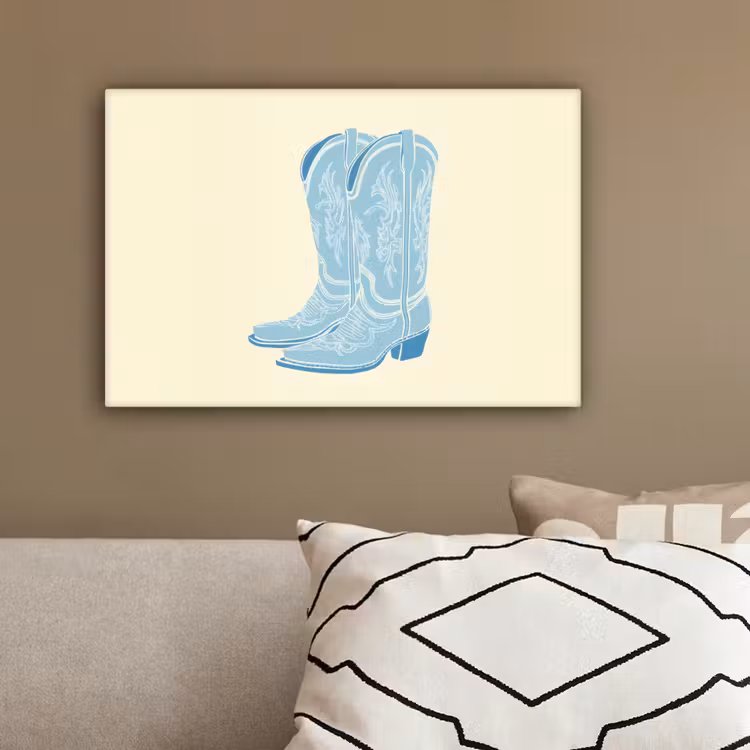 Illustratie - Cowboylaarzen - Patroon canvas 2cm klein -sfeer3