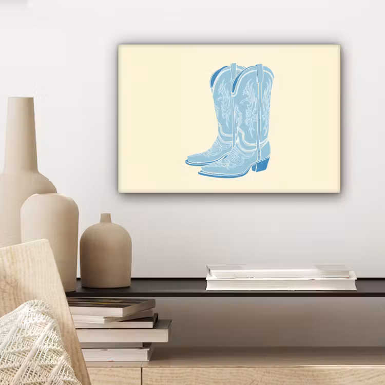 Illustratie - Cowboylaarzen - Patroon canvas 2cm klein -sfeer6