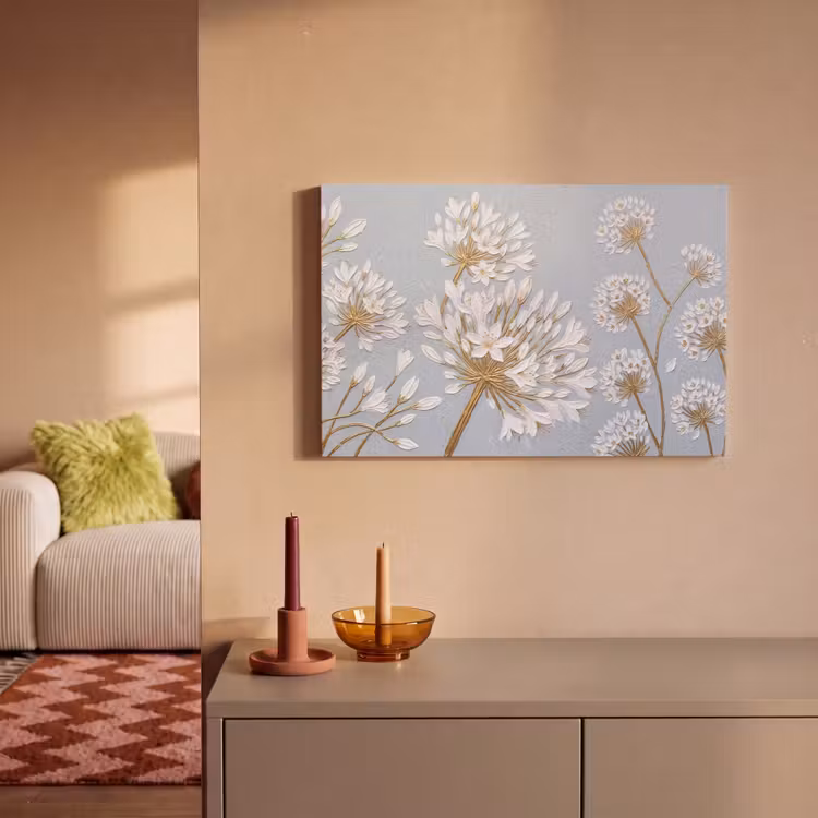 Illustratie - Bloemen - Blauw canvas 2cm klein -sfeer1