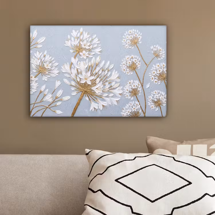 Illustratie - Bloemen - Blauw canvas 2cm klein -sfeer3