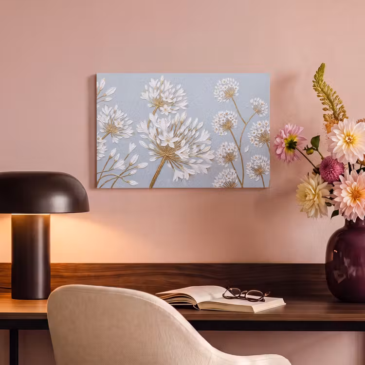 Illustratie - Bloemen - Blauw canvas 2cm klein -sfeer4