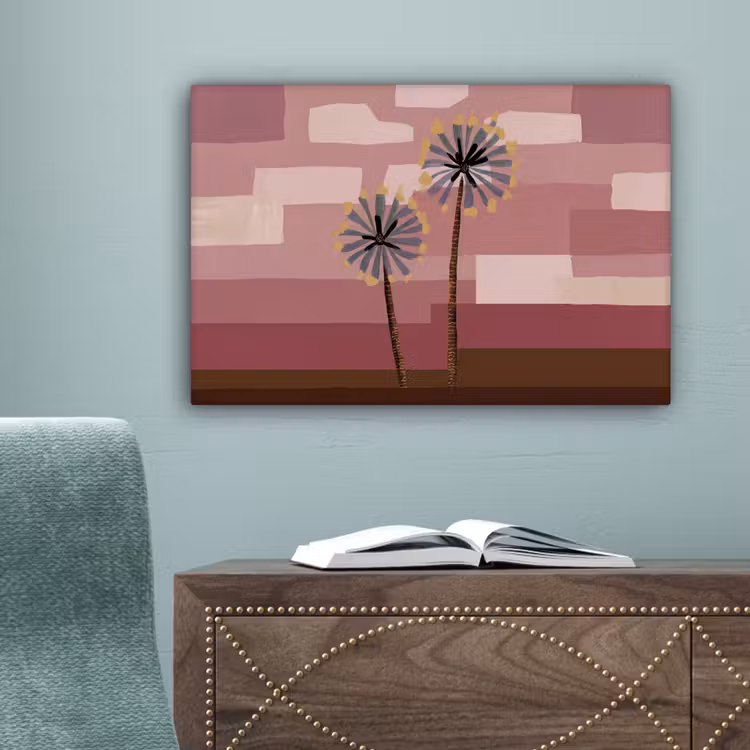 Illustratie - Bloemen - Vlakken - Abstract canvas 2cm klein -sfeer4