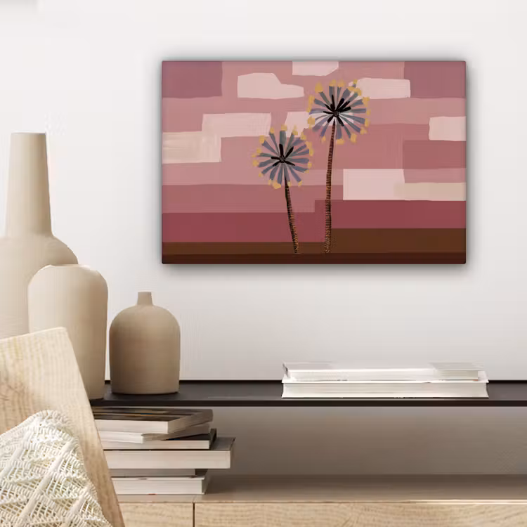 Illustratie - Bloemen - Vlakken - Abstract canvas 2cm klein -sfeer6