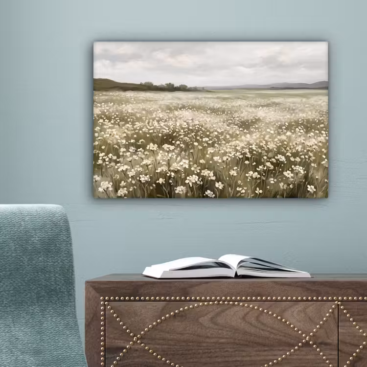 Illustratie - Landschap - Wit canvas 2cm klein -sfeer4