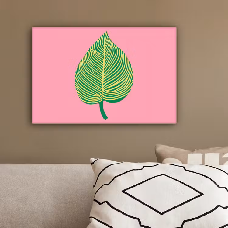 Illustratie - Blad - Minimalistisch - Groen canvas 2cm klein -sfeer3