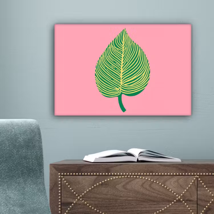 Illustratie - Blad - Minimalistisch - Groen canvas 2cm klein -sfeer4