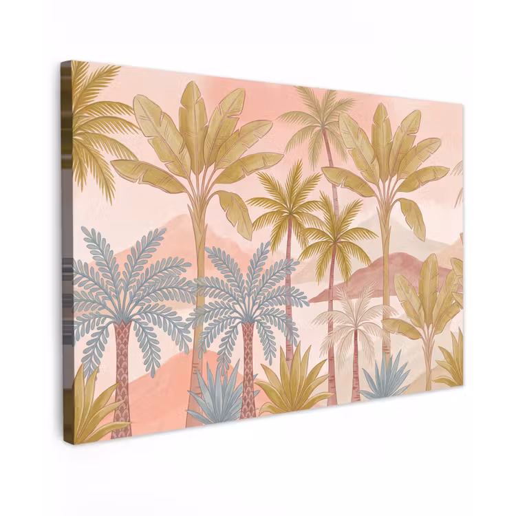 Illustratie - Palmbomen - Kleurrijk canvas 2cm klein -z3d