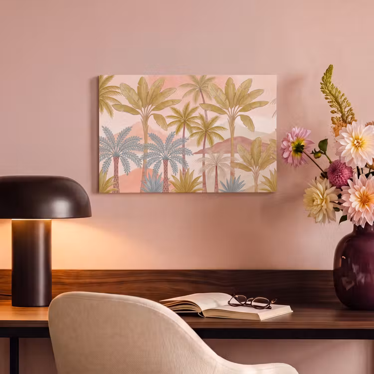 Illustratie - Palmbomen - Kleurrijk canvas 2cm klein -sfeer4