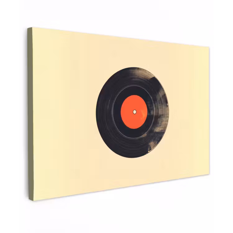 Illustratie - Vinylplaat - Beige - Vintage canvas 2cm klein -z3d