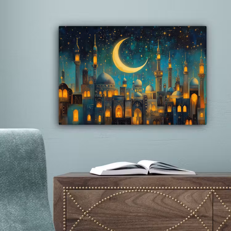 Islamitisch - Moskee - Ramadan - Islam canvas 2cm klein -sfeer4