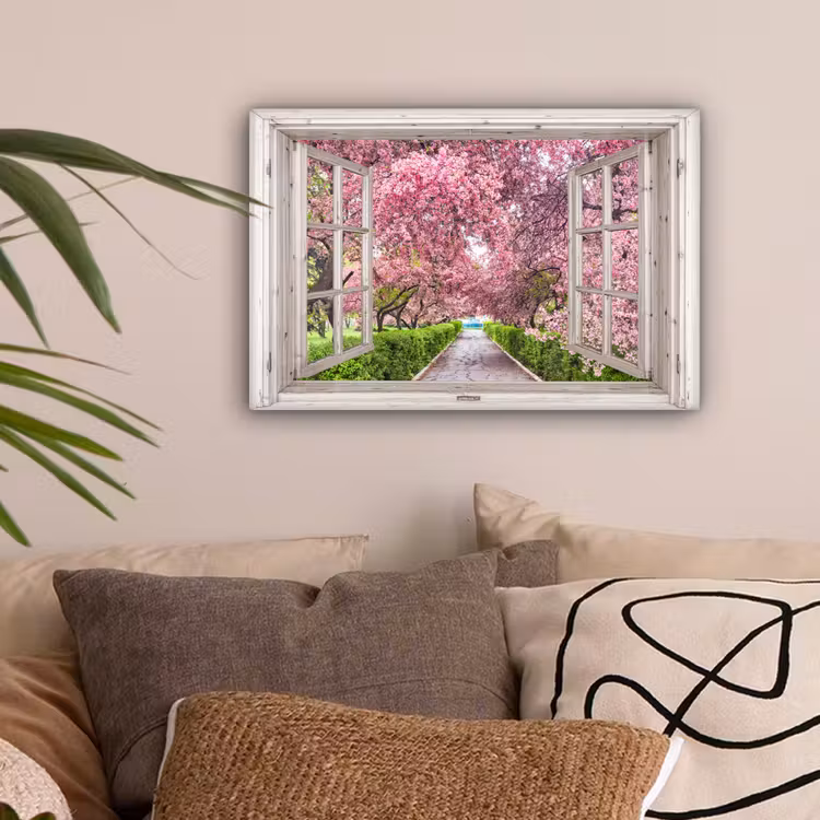 Japans - Sakura - Bloesem - Boom - Bloesem takken - Doorkijk canvas 2cm klein -sfeer1