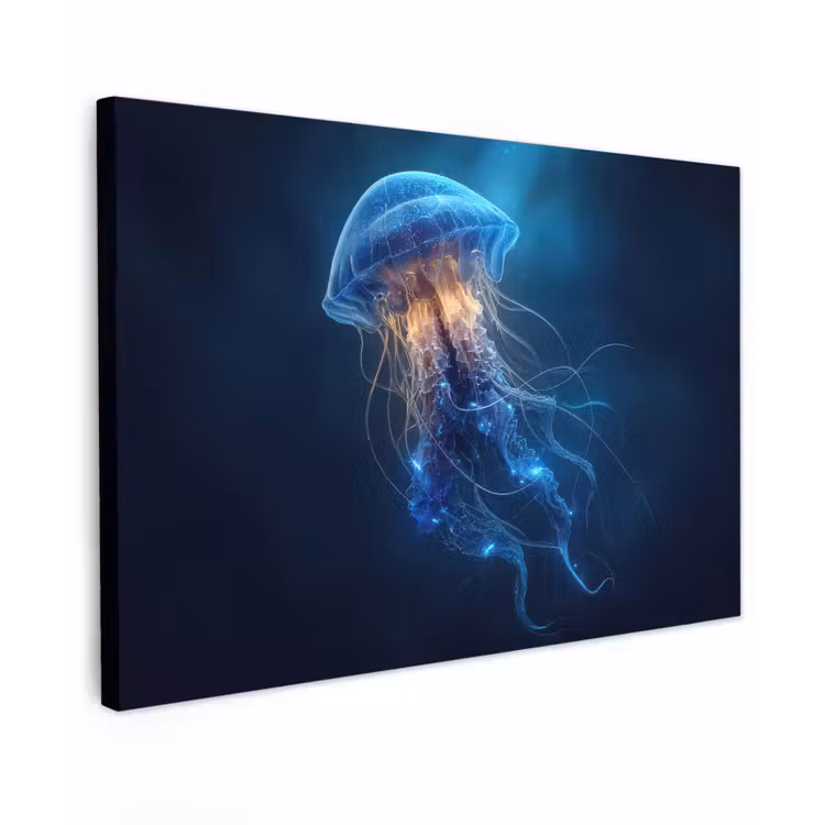 Kwal - Lichtgevend - Tentakels - Blauw canvas 2cm klein -z3d