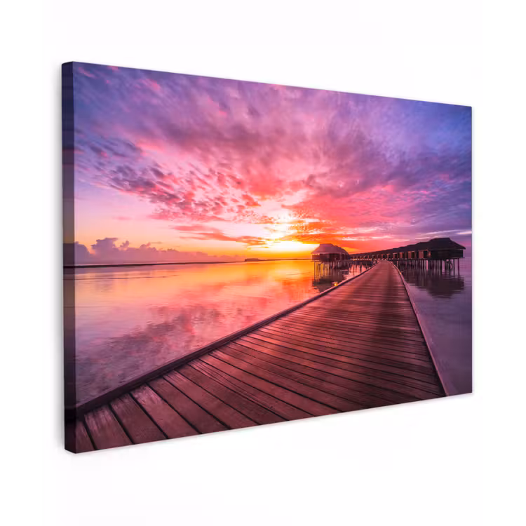 Steiger - Water - Zon - Roze - Horizon canvas 2cm klein -z3d