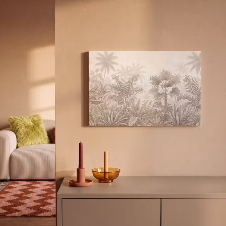 Jungle - Tropisch - Natuur -Vintage - Beige canvas 2cm klein -sfeer1