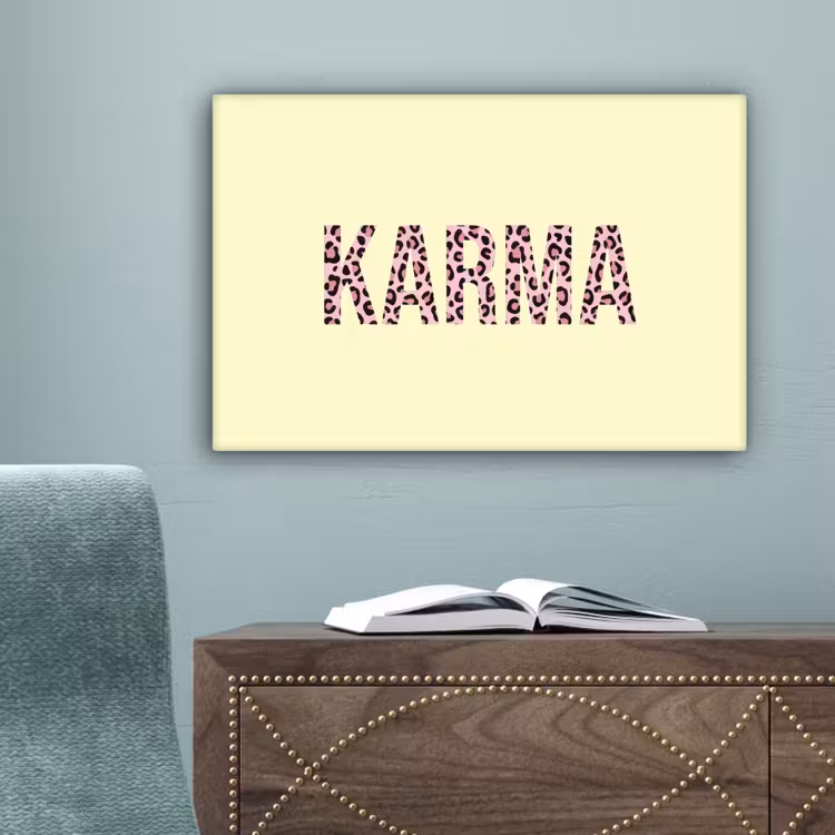 Karma - Luipaardprint - Geel canvas 2cm klein -sfeer4