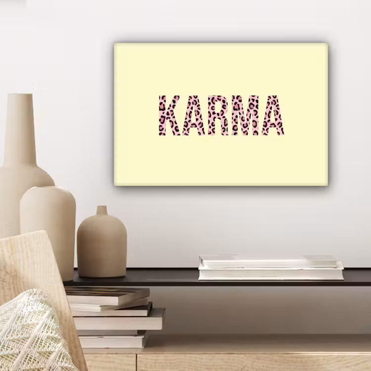 Karma - Luipaardprint - Geel canvas 2cm klein -sfeer6