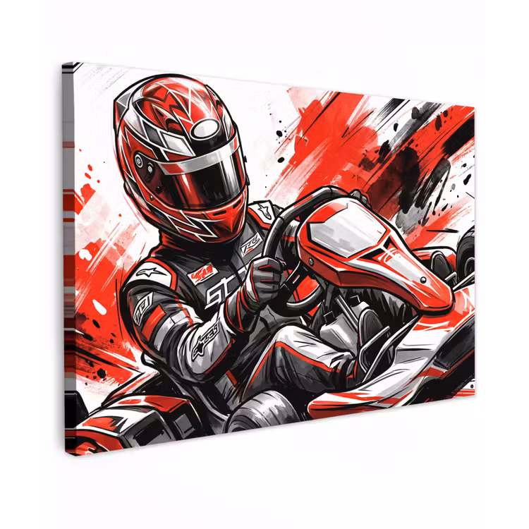Kart - Coureur - Snelheid - Rood canvas 2cm klein -z3d