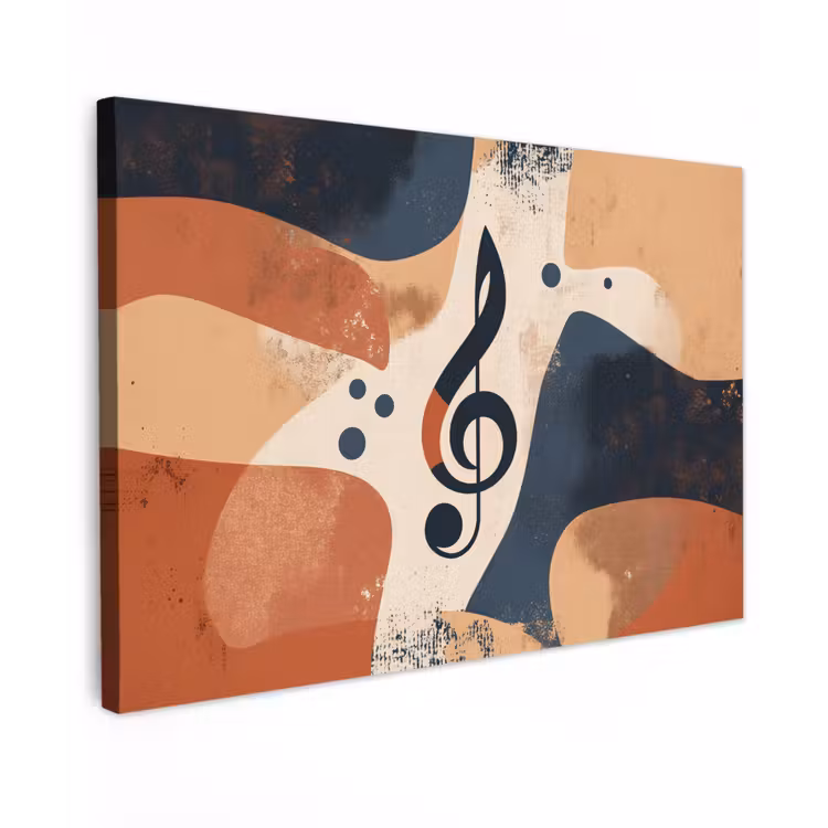 Sleutel - G - Abstract - Beige canvas 2cm klein -z3d