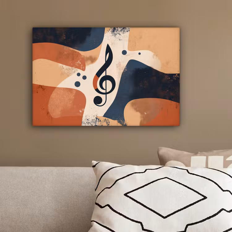 Sleutel - G - Abstract - Beige canvas 2cm klein -sfeer3