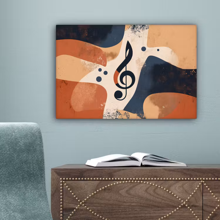 Sleutel - G - Abstract - Beige canvas 2cm klein -sfeer4