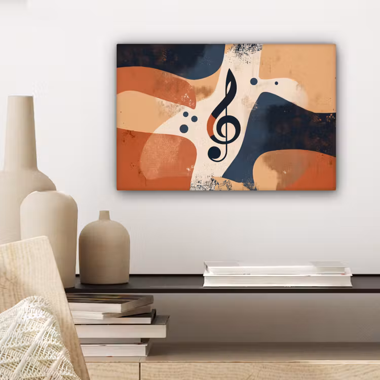 Sleutel - G - Abstract - Beige canvas 2cm klein -sfeer6