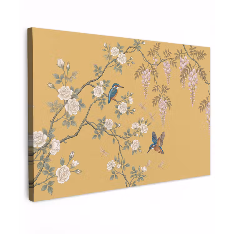 IJsvogels - Bloesem - Geel canvas 2cm klein -z3d