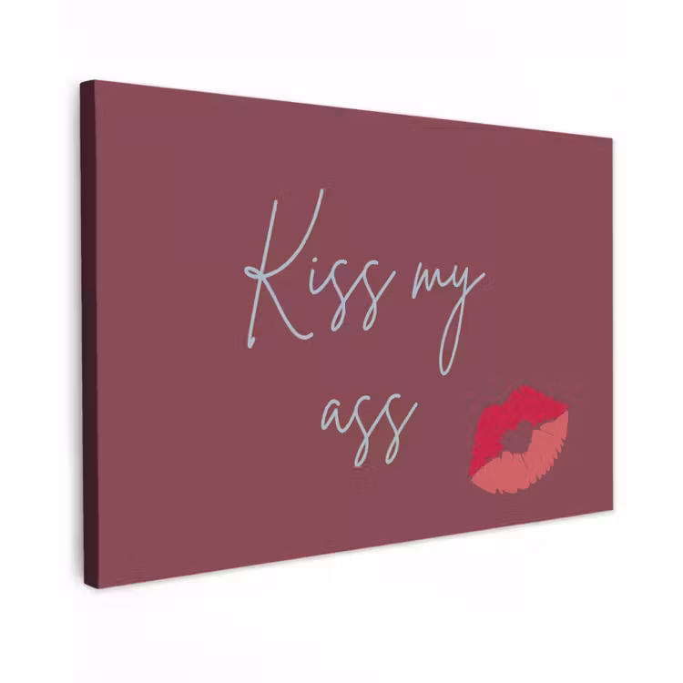 Kiss my ass - Lip - Bordeaux canvas 2cm klein -z3d
